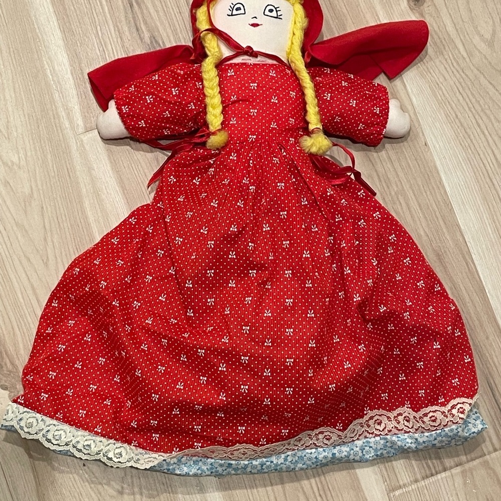 Vintage Little Red Riding Hood, Grandma, and Wolf 3-in-1 Topsy Turvy Doll